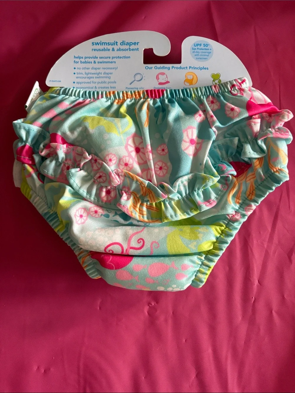 i play. Aqua Swim Diaper Cover with Pink Jellyfish Print